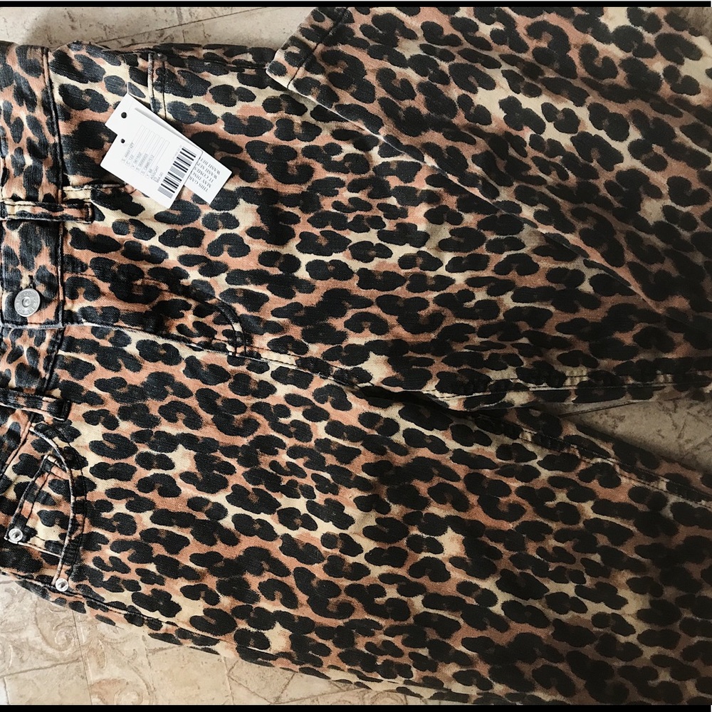 Leopard print slight flare pants BDG Sz 25